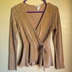 Long sleeve v neck blouse